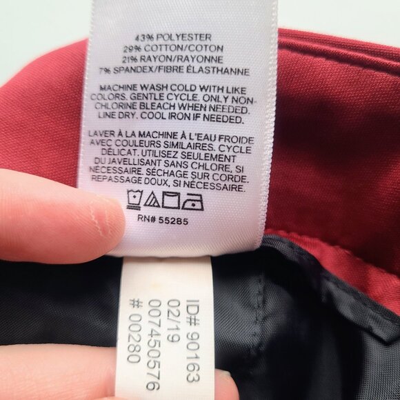 Express Maroon Red Stretch Ankle High Rise Trouser Pants Women's Size 2 Regular - Picture 5 of 7